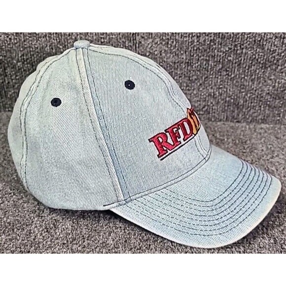RFDF TV Denim Hat Baseball Ball Cap ADJUSTABLE Relaxed Fit Light Wash Rural Farm - Picture 3 of 6